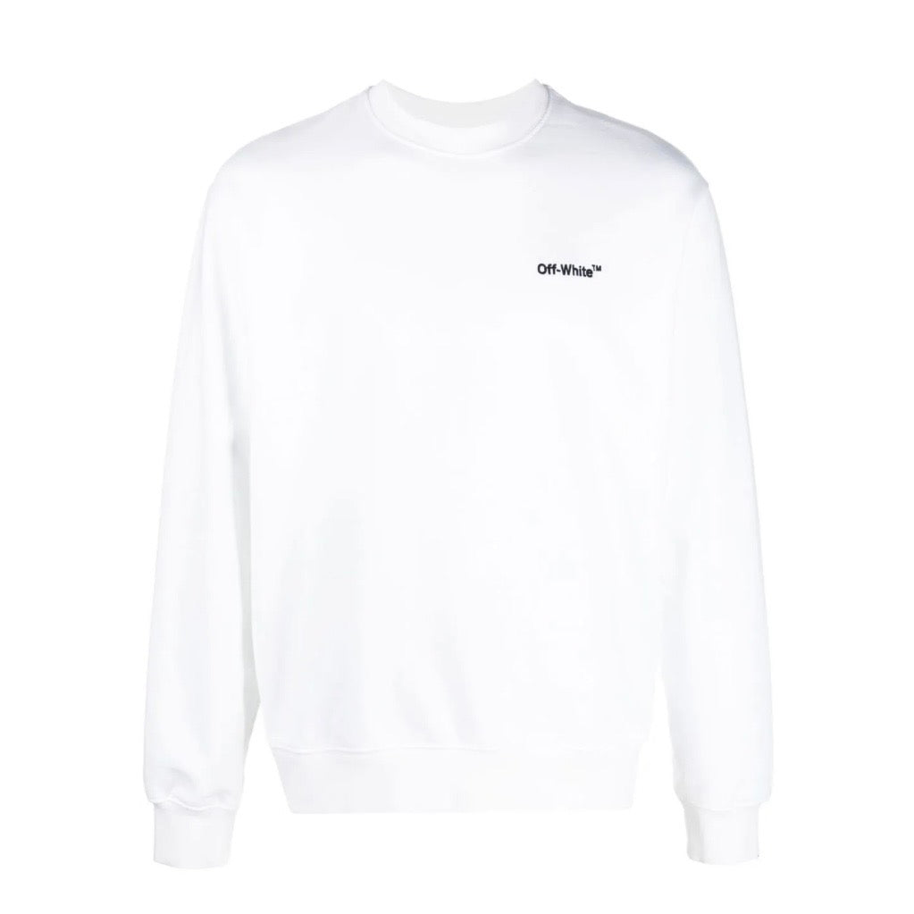 Off-White Helvetica Logo Crewneck Sweatshirt White