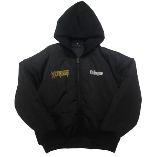 Civil Regime x Marvel X-Men Wolverine Hooded Puffer Jacket Black