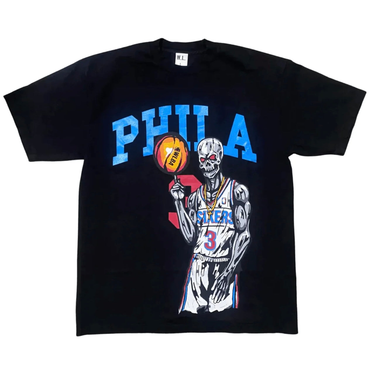 Warren Lotas x NBA Philadelphia 76ers T Shirt Allen Iverson Black