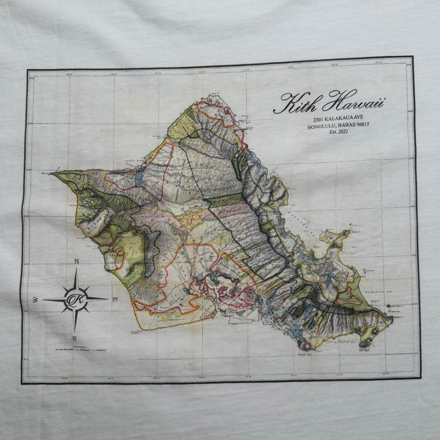 Kith Honolulu Hawaii Map Tee