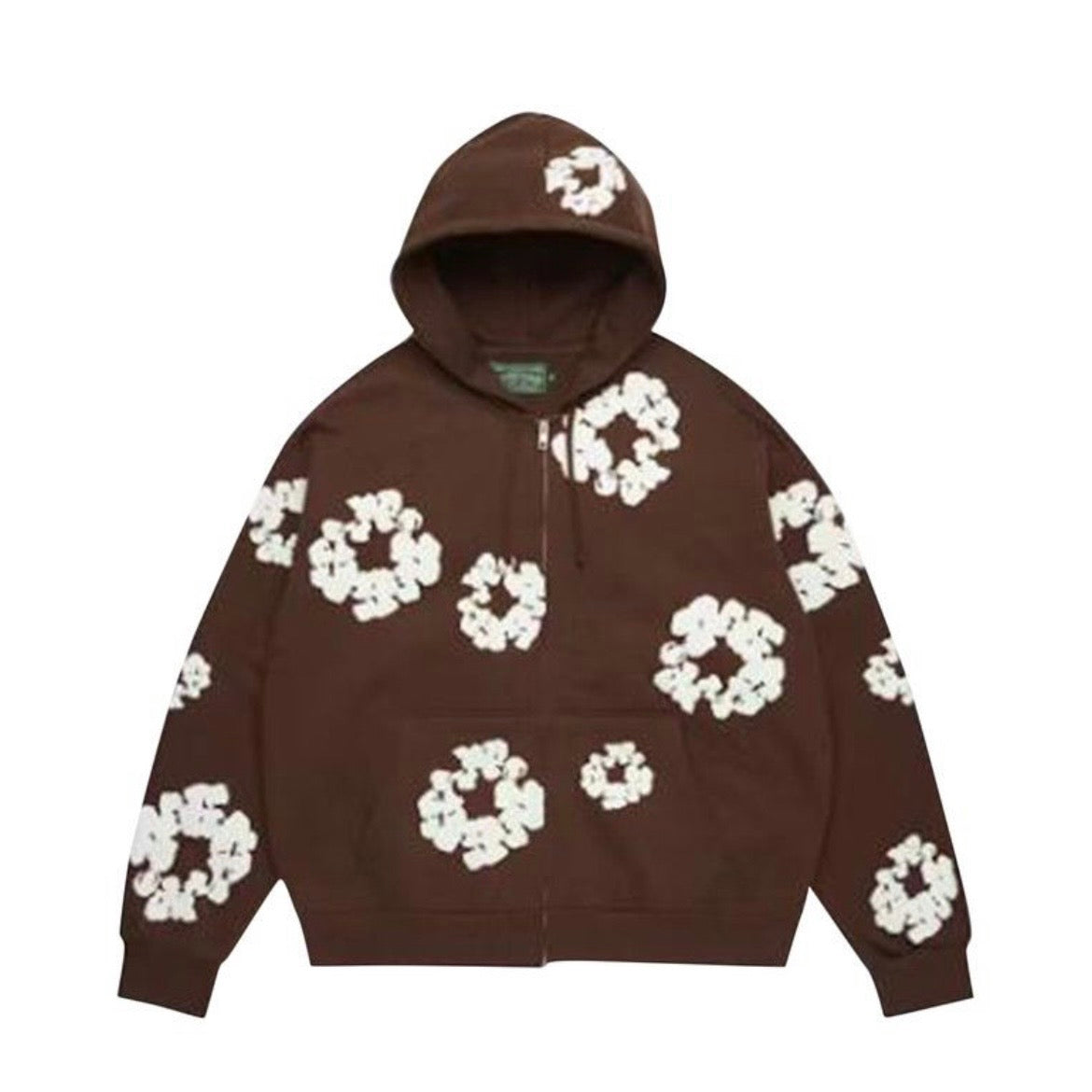 Denim Tears Cotton Wreath Zip Hoodie Brown