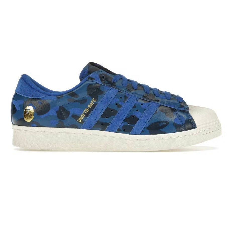 Adidas Superstar 80s x Undefeated x Bape Blue Camo