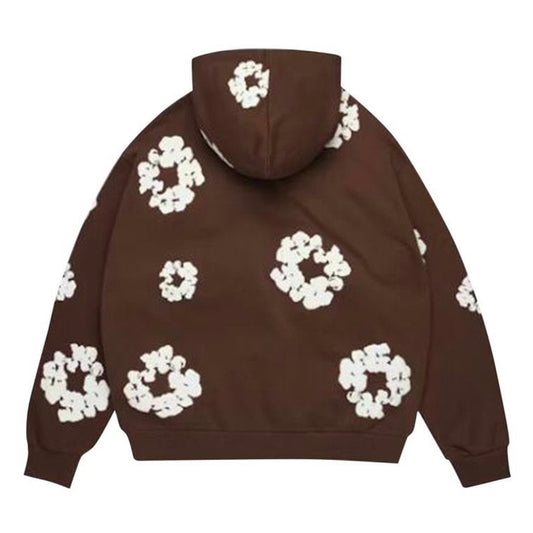 Denim Tears Cotton Wreath Zip Hoodie Brown