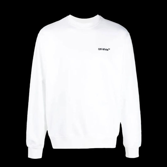 Off-White Helvetica Logo Crewneck Sweatshirt White