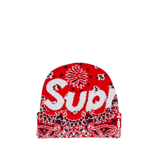 Supreme Beanie Red Paisley All Over Print