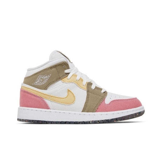 Jordan 1 Mid SE Pastel Vivid Green Grind (GS)