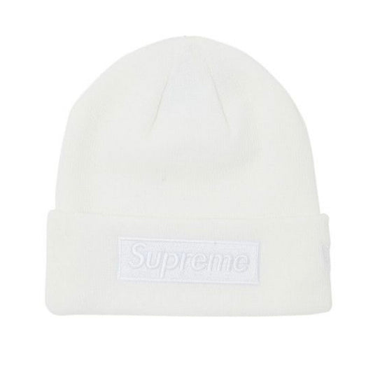 Supreme New Era Box Logo Beanie White