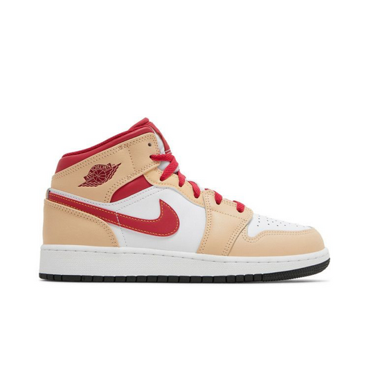 Jordan 1 Mid Light Curry Cardinal (GS)