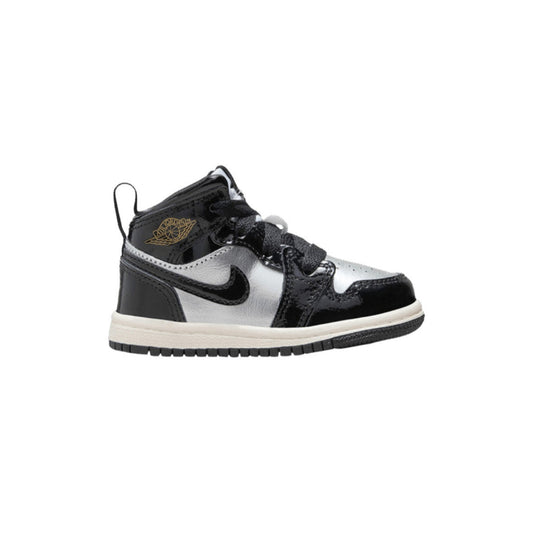 Jordan 1 Mid SE Black Metallic Silver Sail Metallic Gold (TD)